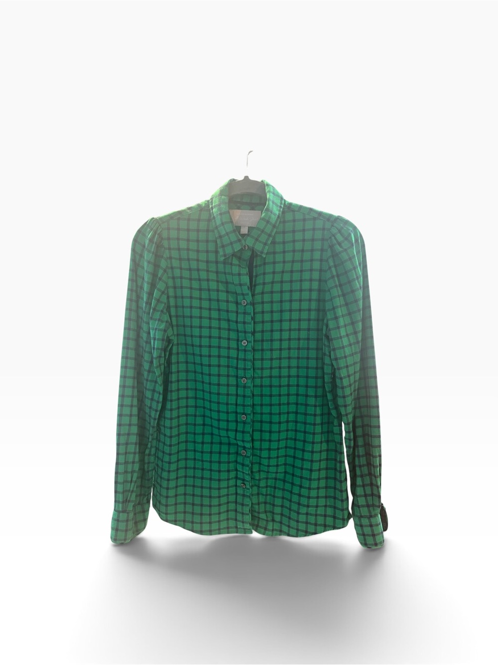Banana Republic Green Plaid Button-Down Shirt